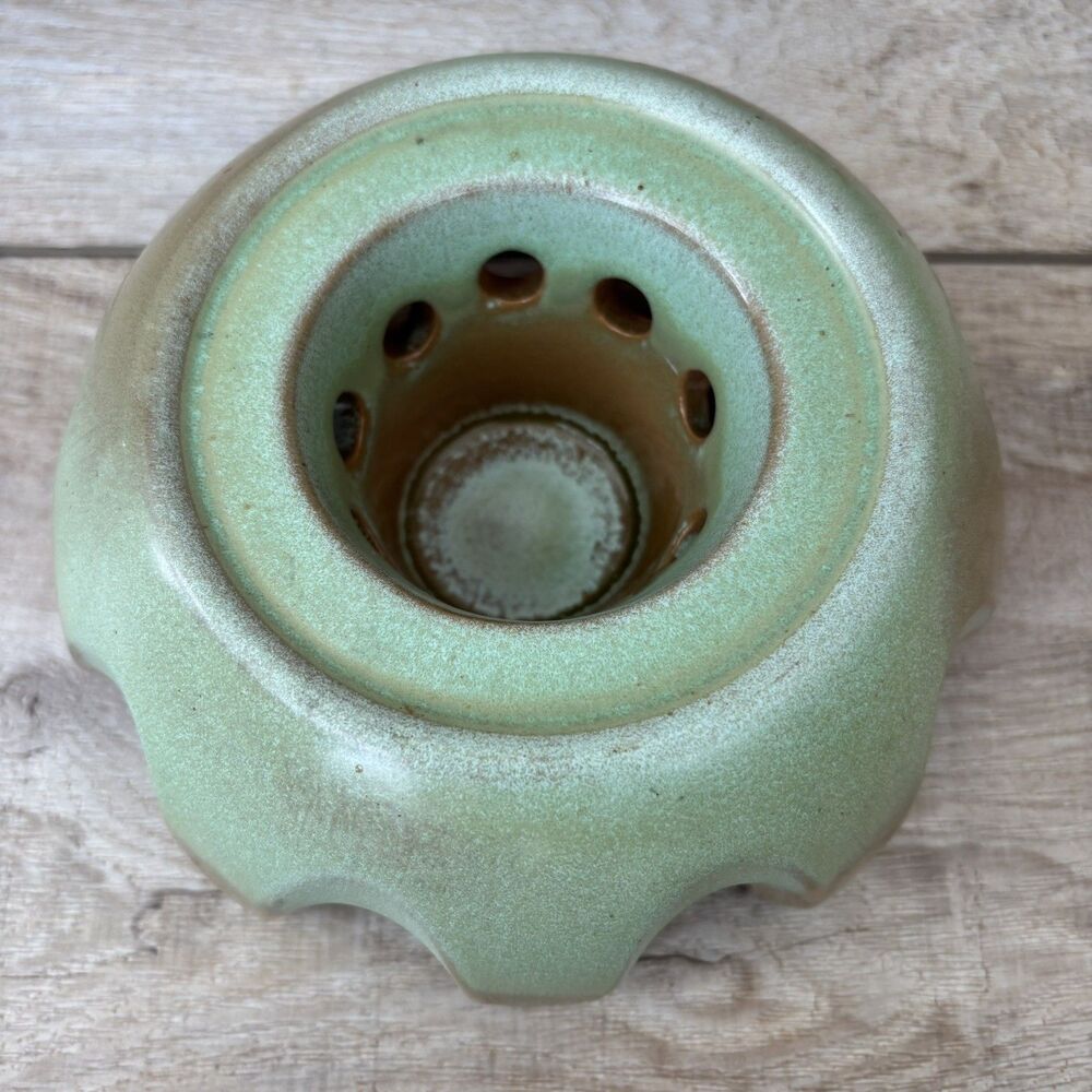 Vtg MCM Frankoma Pottery Warming Stand for Carafe Teapot Plainsman Green 82W EUC - Picture 4 of 12